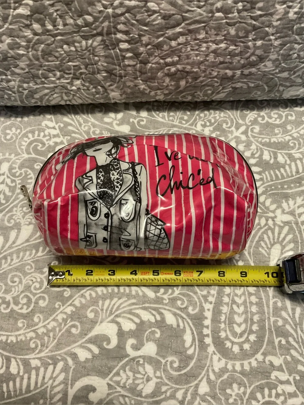 Izak Zenou Plastic Coated I’ve Been Chic’ed Zippered Bag